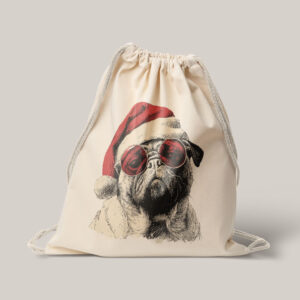 Plecak reklamowy bawełniany - pies mops